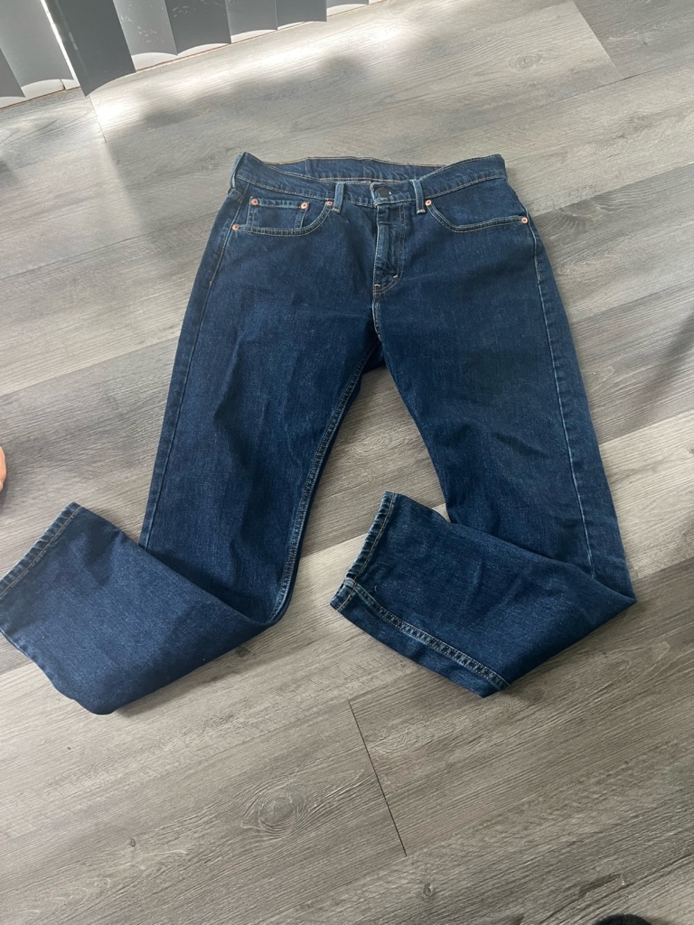 Levi's 502 Midnight Blue Jeans with Tan Patch